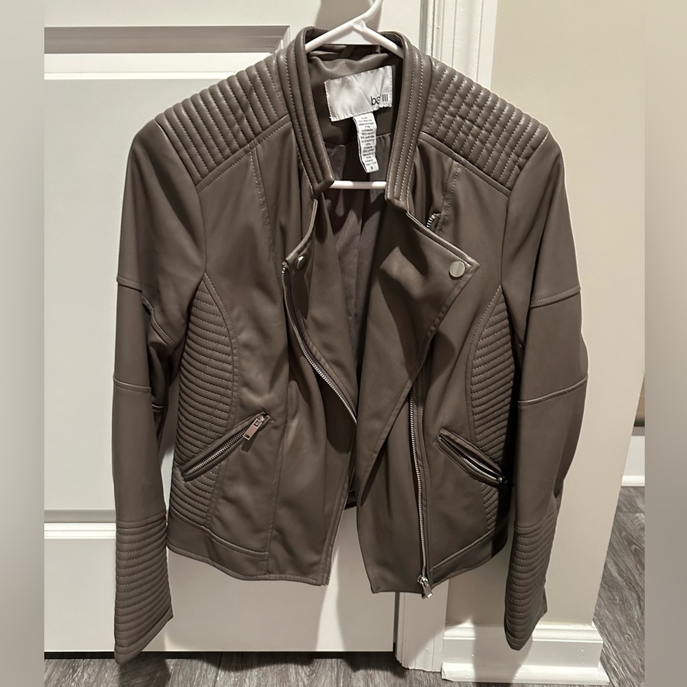 NWOT Bar III patent leather moto jacket!
